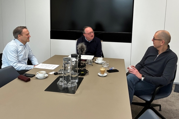 Hans Joachim Reinke (re.) und André Haagmann (li.), Union Investment, mit Joachim Nareike Hans Joachim Reinke (re.) und André Haagmann (li.), Union Investment, mit Joachim Nareike