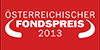 Österreichischer Fondspreis 2013 in der Kategorie "Aktienfonds Global"